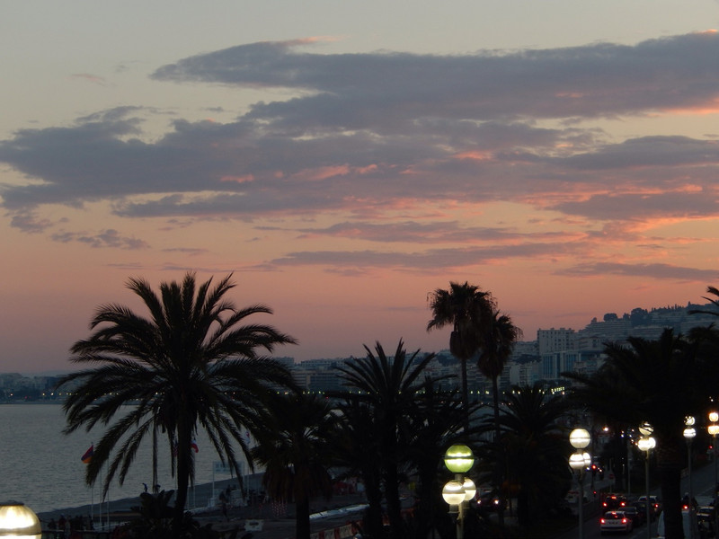 Sunset over the Promenade des Anglais