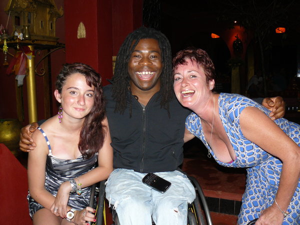 Ade Adepitan & A Couple Of Fans.