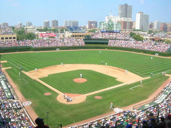 Wrigley Field from behind the plate