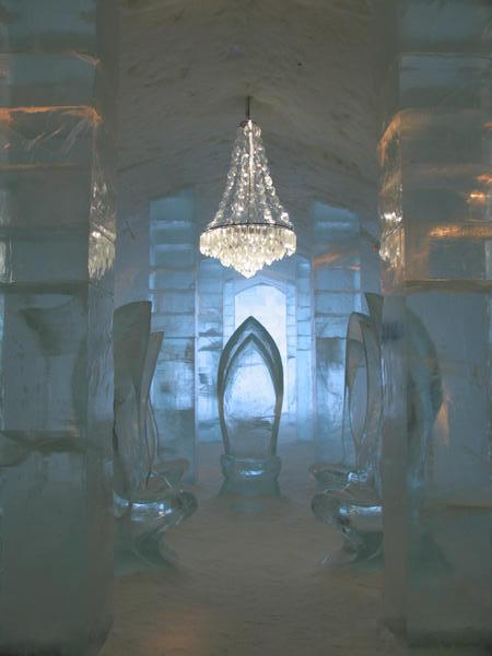 The breathtaking entrance to the Icehotel