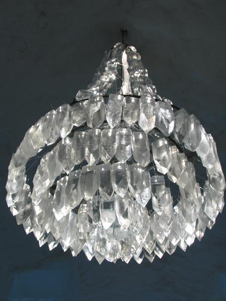 An ice chandelier: a lot cheaper than the real thing but doesn't last half as long!