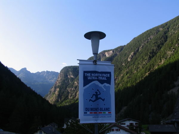 Race sign at Trient in Switzerland