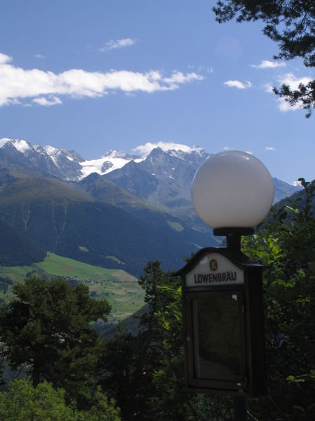 View into the Alps from Champez