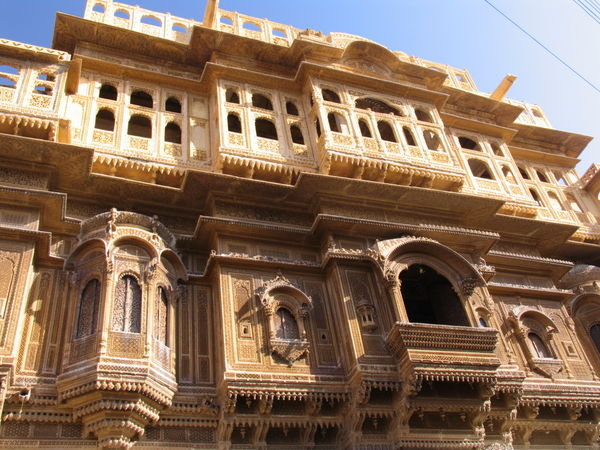 One of the beautiful Havelis - ancient Indian mansions which decorate the city