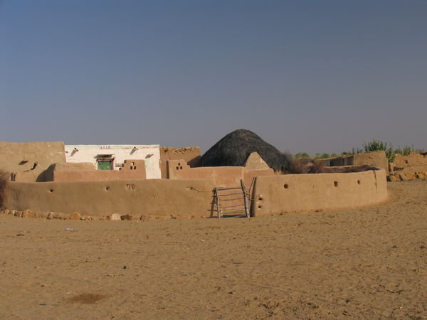 A very basic village in the middle of the Thar Desert