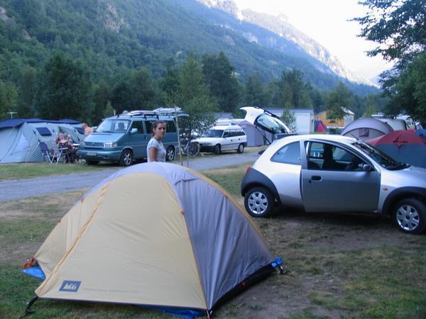 Our tiny car and even smaller tent