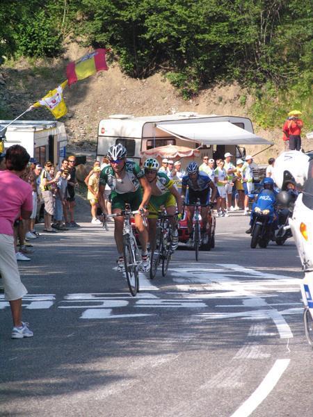 Leading riders attack the mountain
