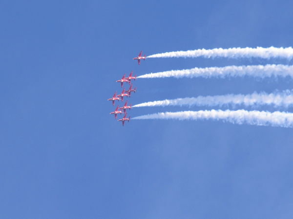 The display by the Red Arrows at the finish line was an excellent reward