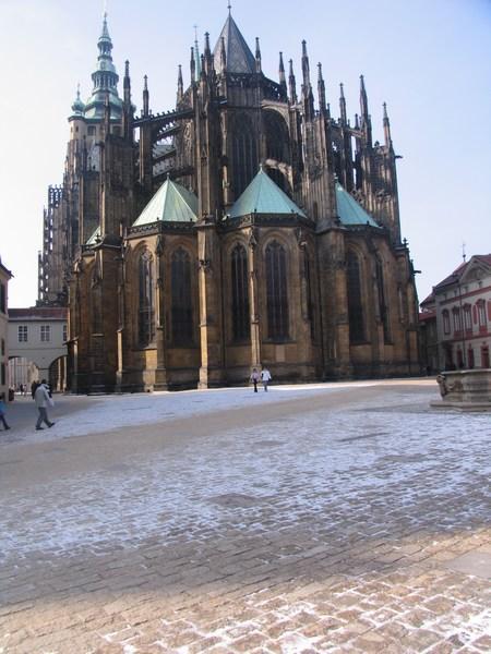 Imposing gothic cathedral in Prague Castle