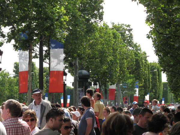 The Champs Elysee was packed