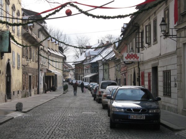 Ljubljana- day time street decorations