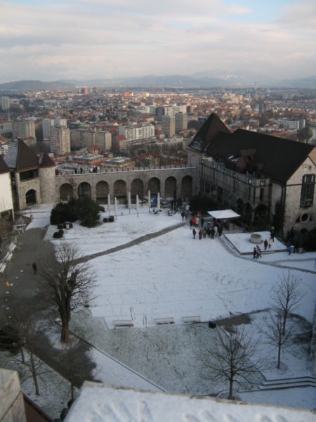 Ljubljana castle- main square