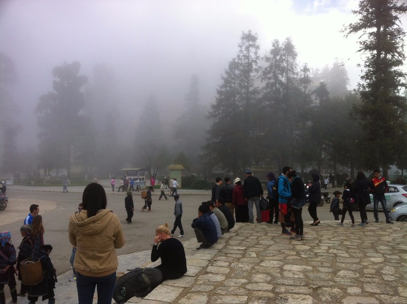 The square in the mist