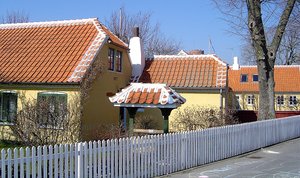 Typrical red-tiled roof homes in Skagen