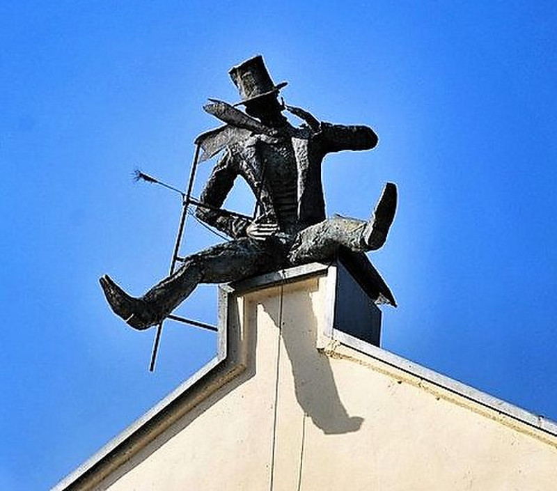 Chimney Sweep on Old Town Rooftop