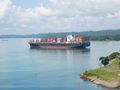 Container tanker in Gatun Lake