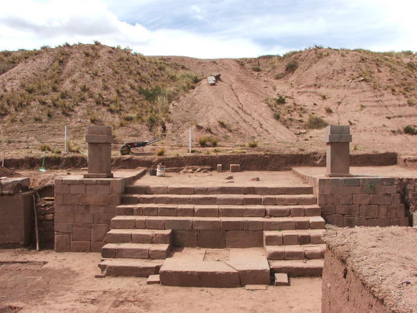 Partly excavated entrance to pyramid