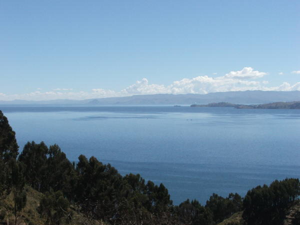 First view of Lake Titicaca