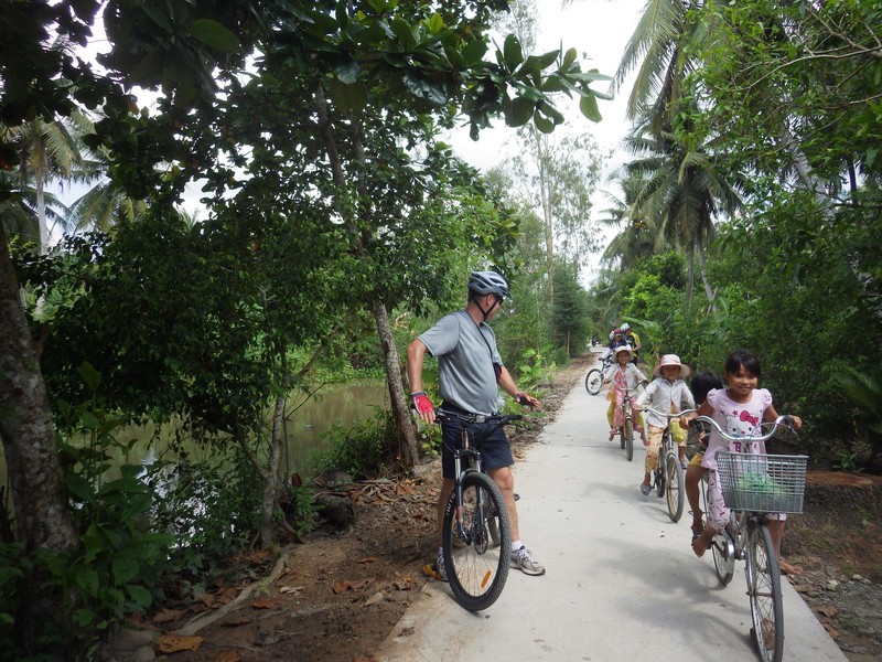 East Mekong Delta Road Kids Going to School