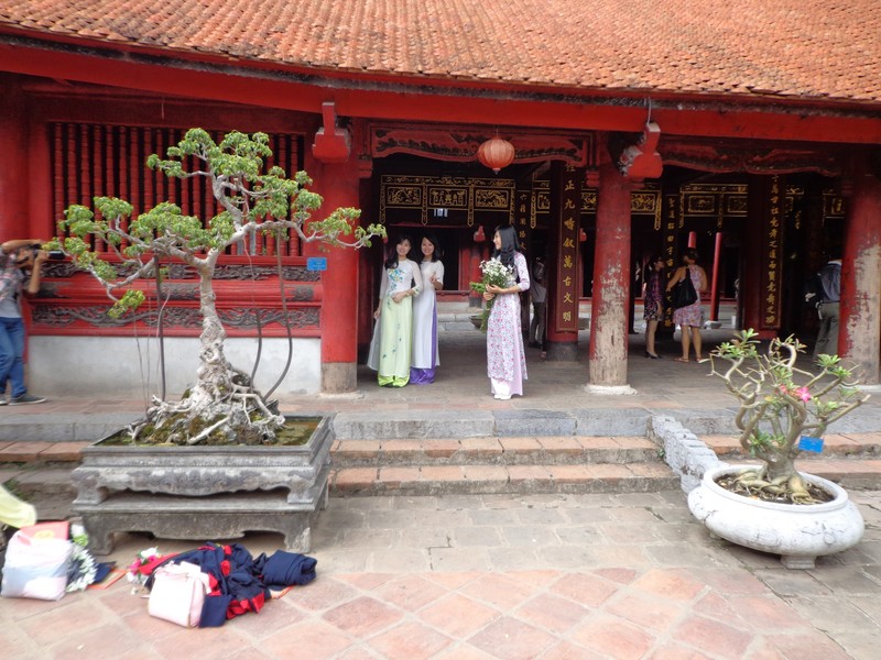 Temple of Literature Scholars  Garden with Brides maids & Bonsi