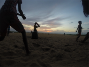 Lankan Children Beach Cricket