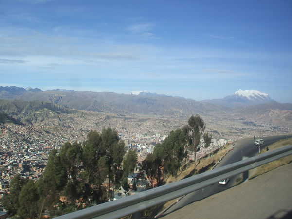 View of La Paz from the bus 