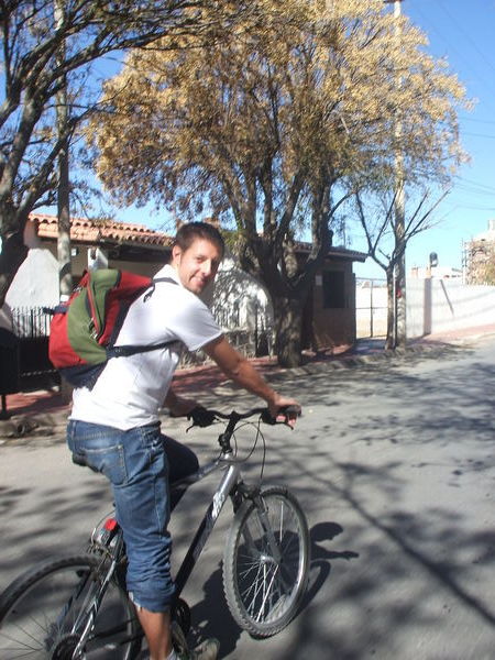 Chris on his bike