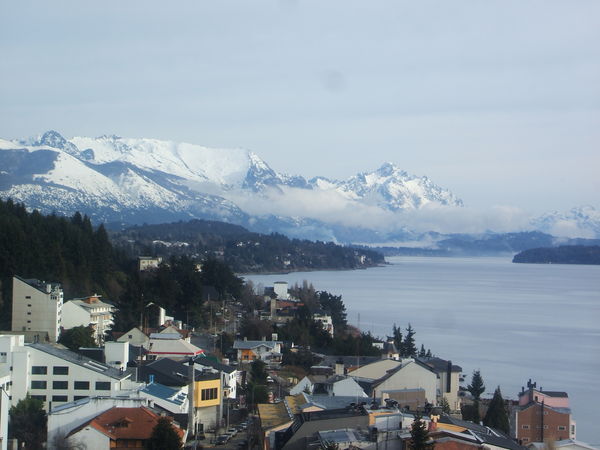 View of Bariloche and mountains from the hostel
