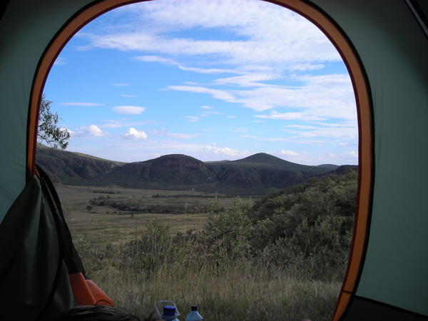 view from our tent at Hells Gate