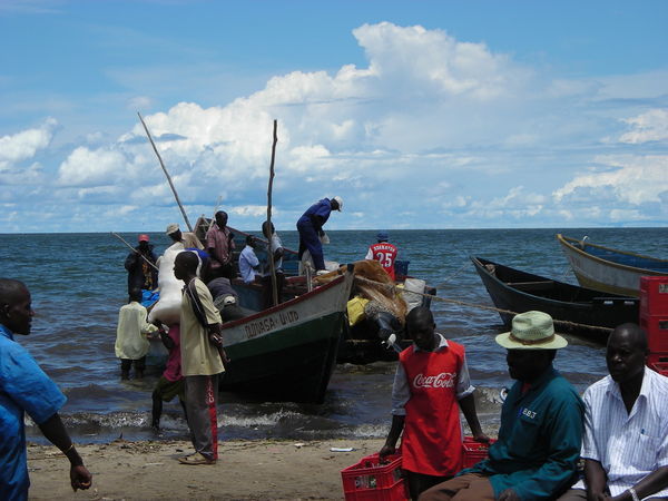 Our boat on Lake Victoria
