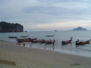 Longboats along Ao Nang beach