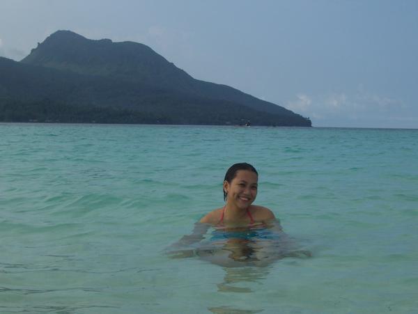 dipping in the salty waters of Camiguin