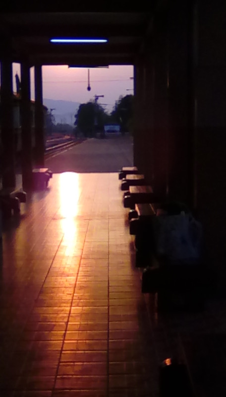 Sunset at Den Chai railway station 