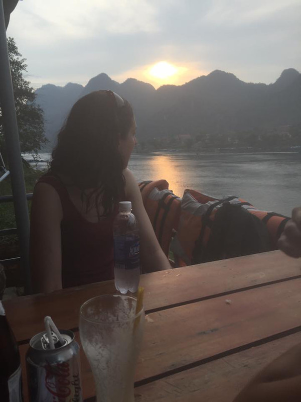 sun down by the Phong Nha river