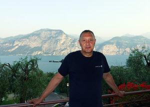 The view of Lake Garda from our balcony