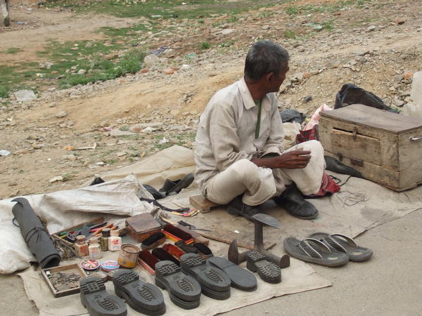 Man selling shoes
