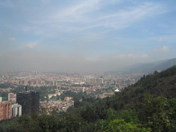 View of Bogota from above the city