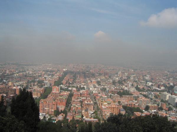 Looking from high above Bogota