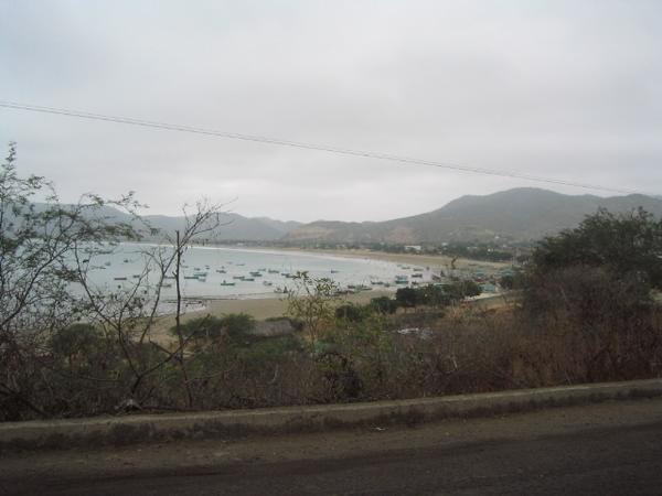 Town of Puerto Lopez with its wide bay