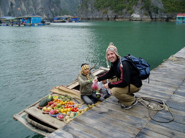 Doing a little grocery shopping in Halong Bay