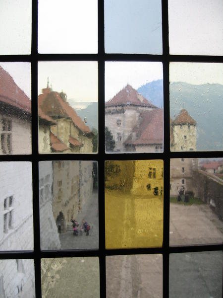 Château d'Annecy through stained glass