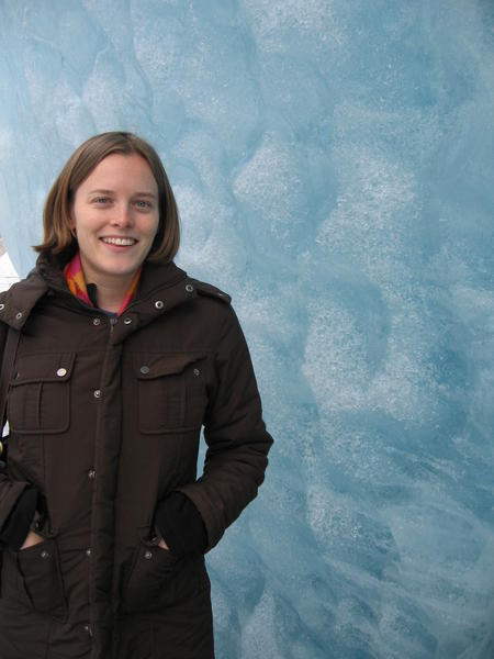 Lindsay in front of the glacier at Mer de Glace