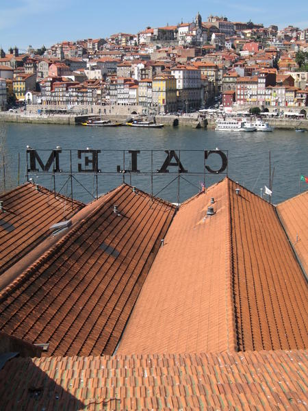 Looking back at Porto over the rooftops of Calem port lodge