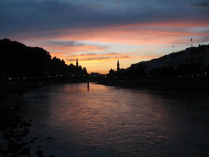 Colorful sunset in Salzburg