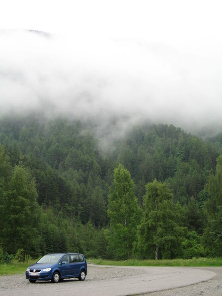 Driving to Neuschwanstein on a rainy morning