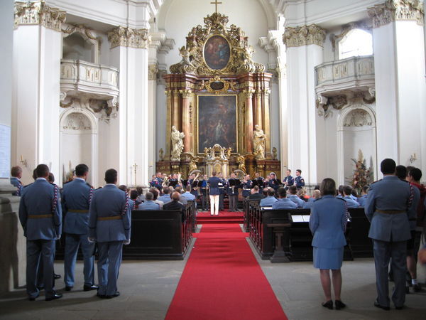Live band at a military church near the castle