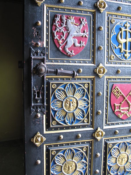 Colorful cathedral door