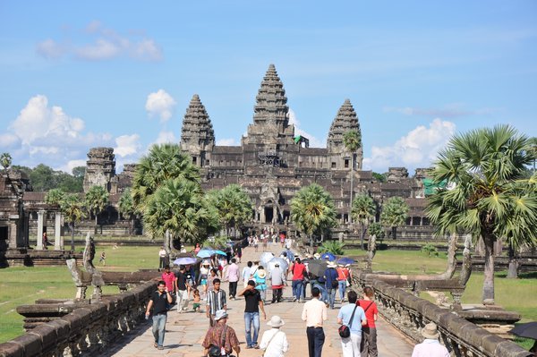 Angkor Wat, main temple, on a sunny afternoon