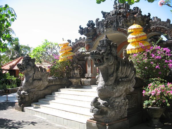 08 The resort is filled with Balinese style decorations and structures, cool to see, but also kind of like Disneyland