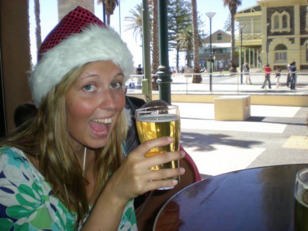 Having a Strongbow in a beach hotel on Xmas Day!!